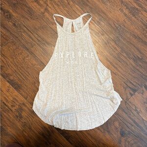 Aerie Light Gray Explore More Tank Top